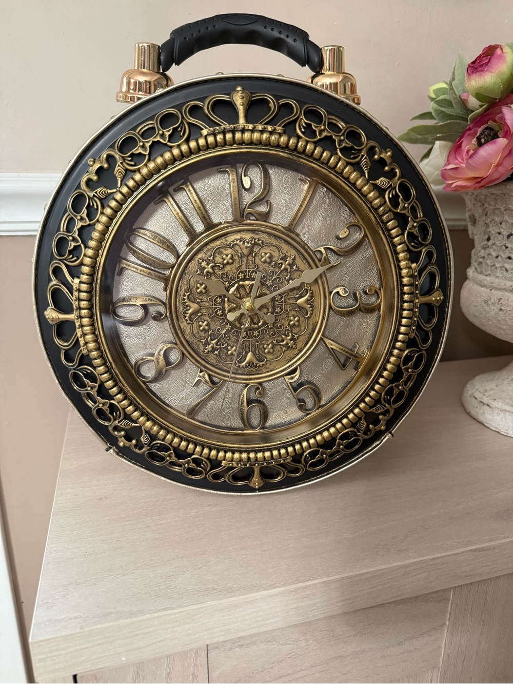 Ornate Gold & Black Vintage-Style Cross Bag